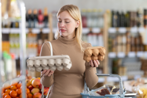 Lady thinking before buying