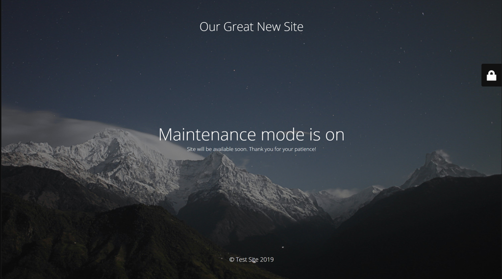A message about website is under maintenance by WordPress