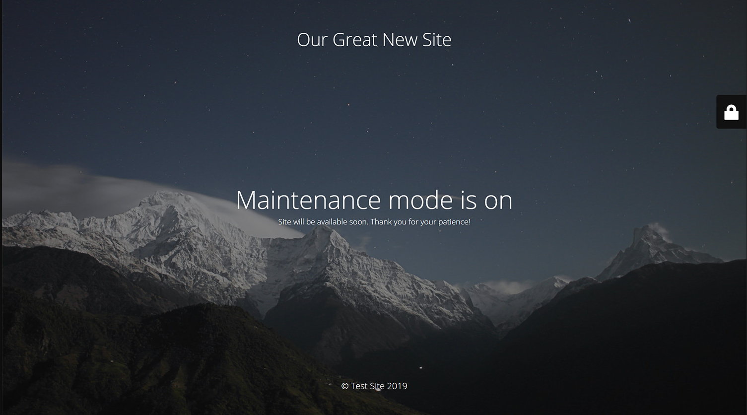A message about website is under maintenance by WordPress