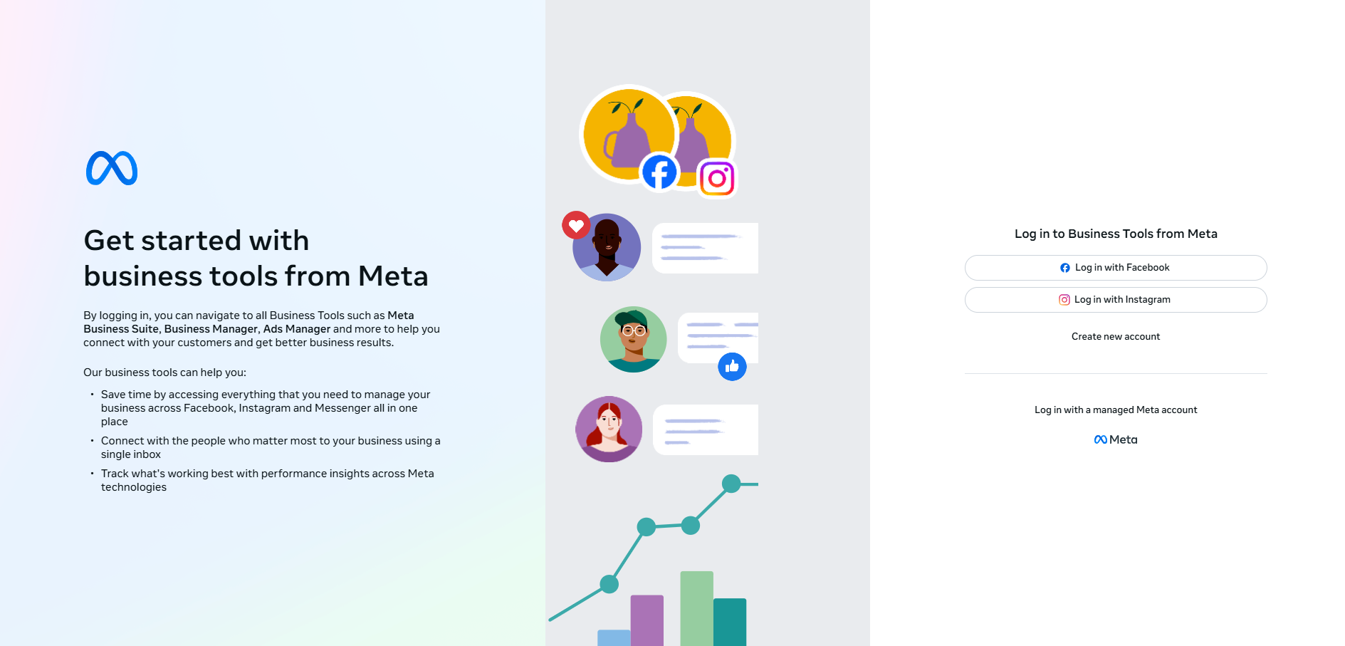 Homepage of Meta Business Suite