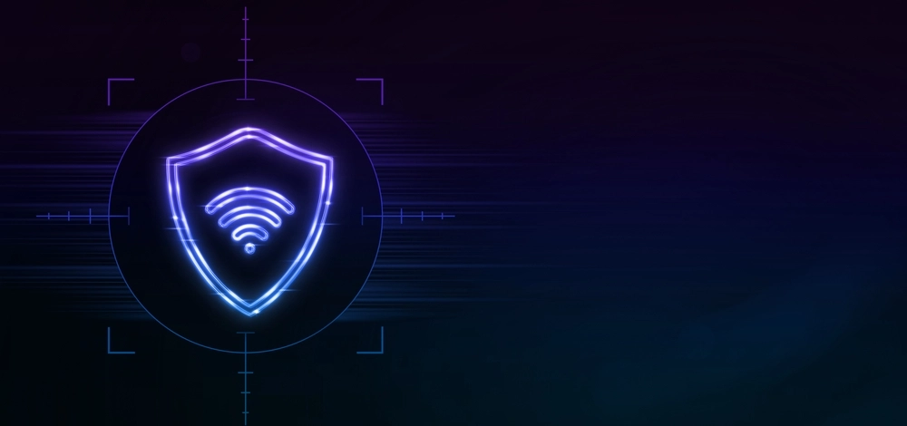 3D Secure Network icon neon sign