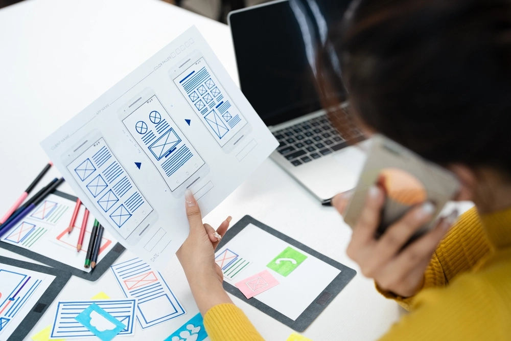 UX UI design process for modish mobile application and website.
